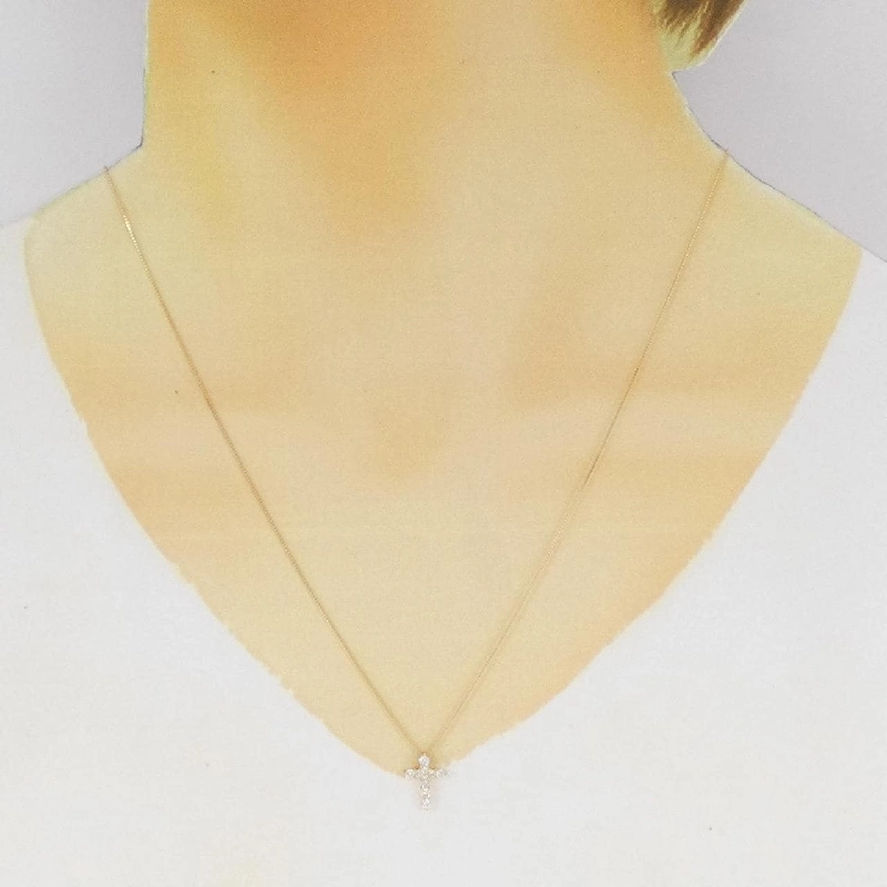 K18YG Dây chuyền kim cương chéo 0.21CT - Hàng hiệu chính hãng 860719