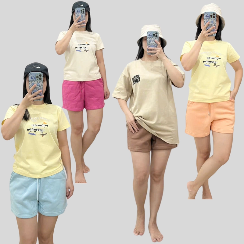 Quần Short Nữ Chất Cotton Nỉ Freesize < 55kg Bốn Màu Cơ Bản Hàng Mới 305640