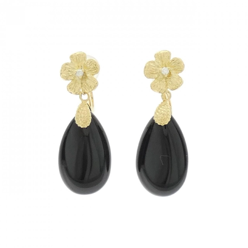 K18YG Hoa Onyx Bông Tai - Hàng hiệu Chính hãng 873060