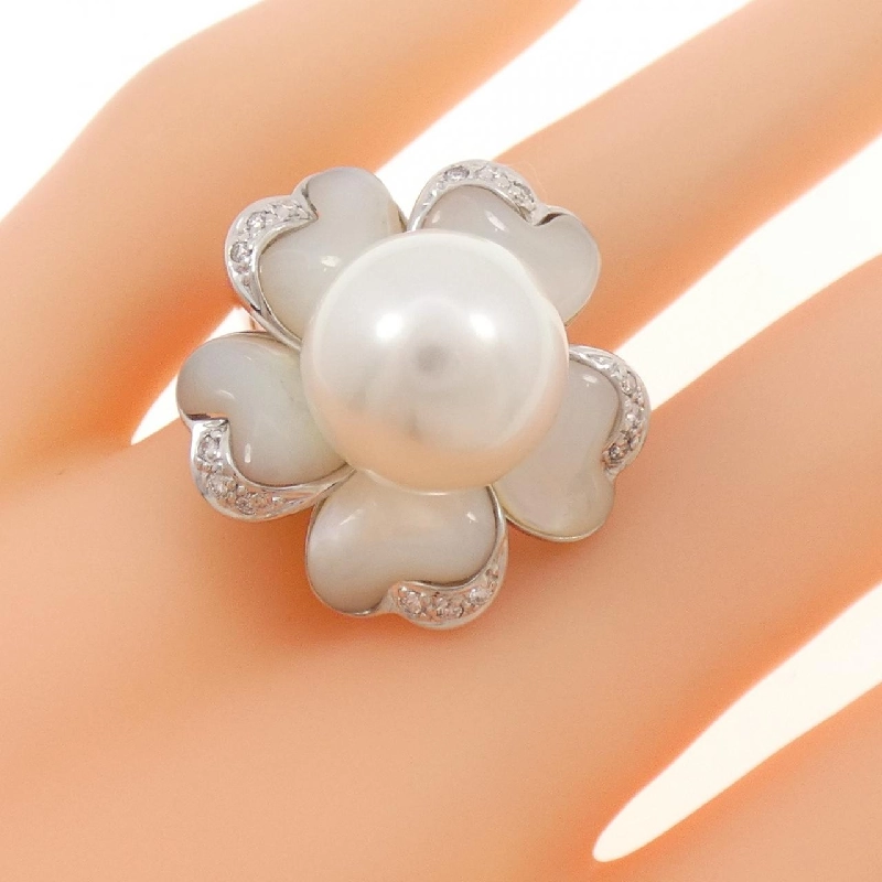 Nhẫn đá màu hoa K18WG - Hàng hiệu Authentic 851669