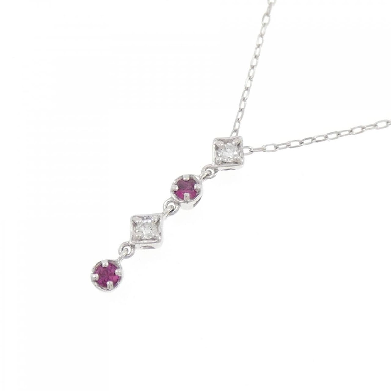 K18WG/PT850 Dây chuyền Ruby - Hàng hiệu Chính hãng 855779