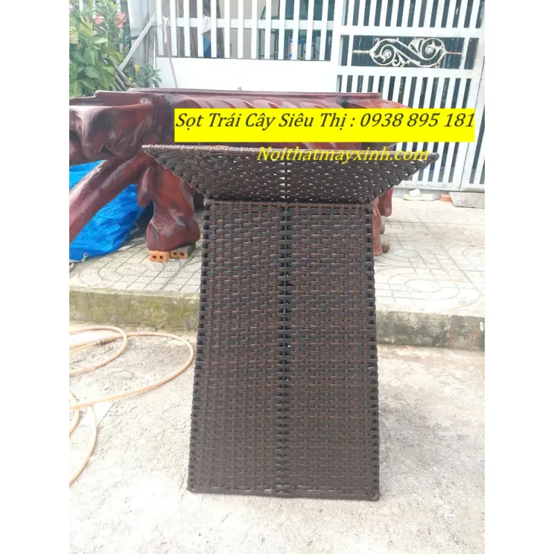 Xưởng sản xuất sọt mây trưng bày trái cây siêu thị màu vàng mây chính hãng 762128