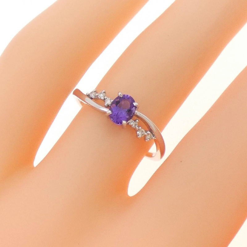 Nhẫn Amethyst K10WG - Hàng hiệu Authentic 854101