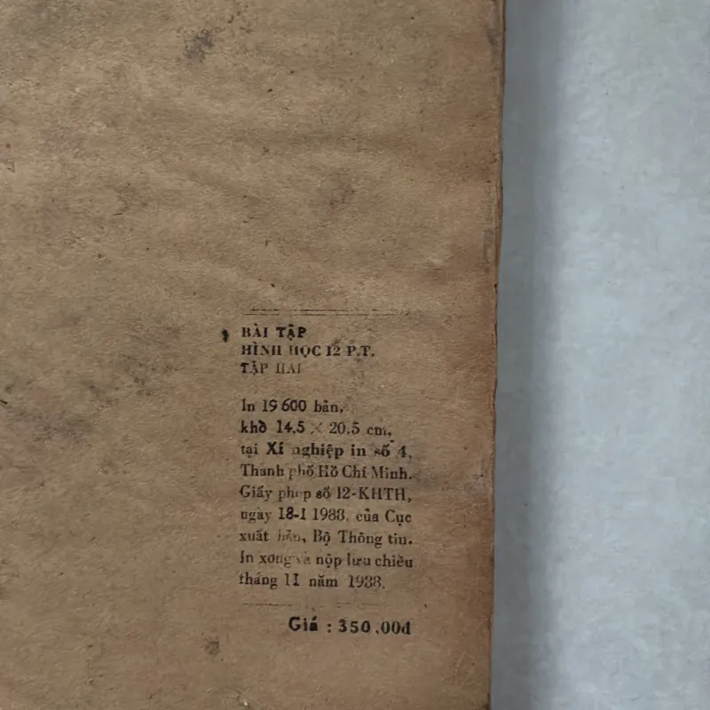 Bài tập hình học 12 (tập 2) - 1988s 800670