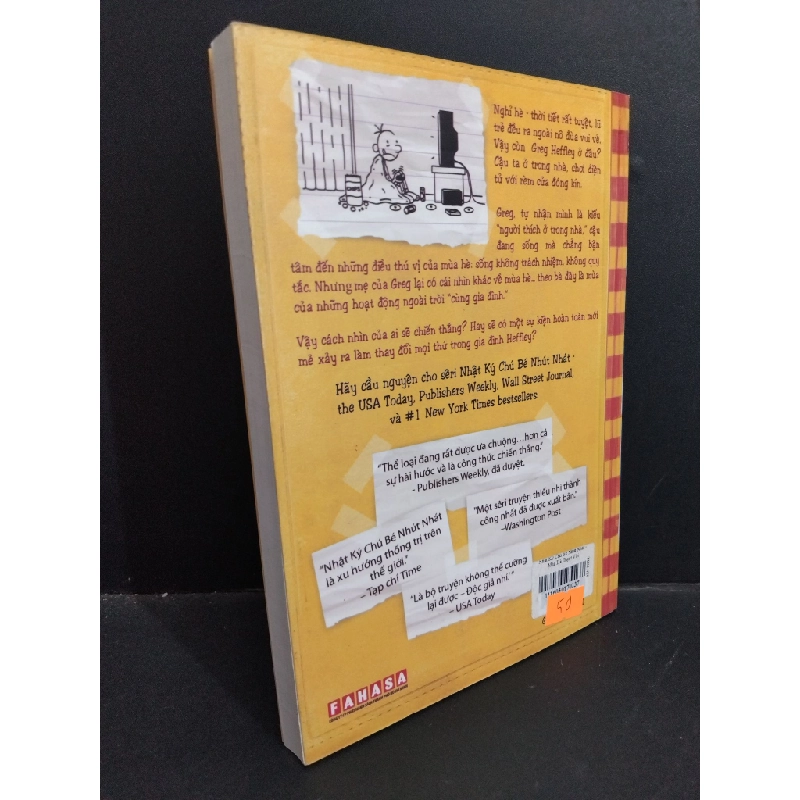 Nhật ký chú bé nhút nhát 4 "Mùa hè tuyệt vời" mới 90% bẩn bìa, ố nhẹ 2015 HCM1712 Jeff Kinney VĂN HỌC 355223