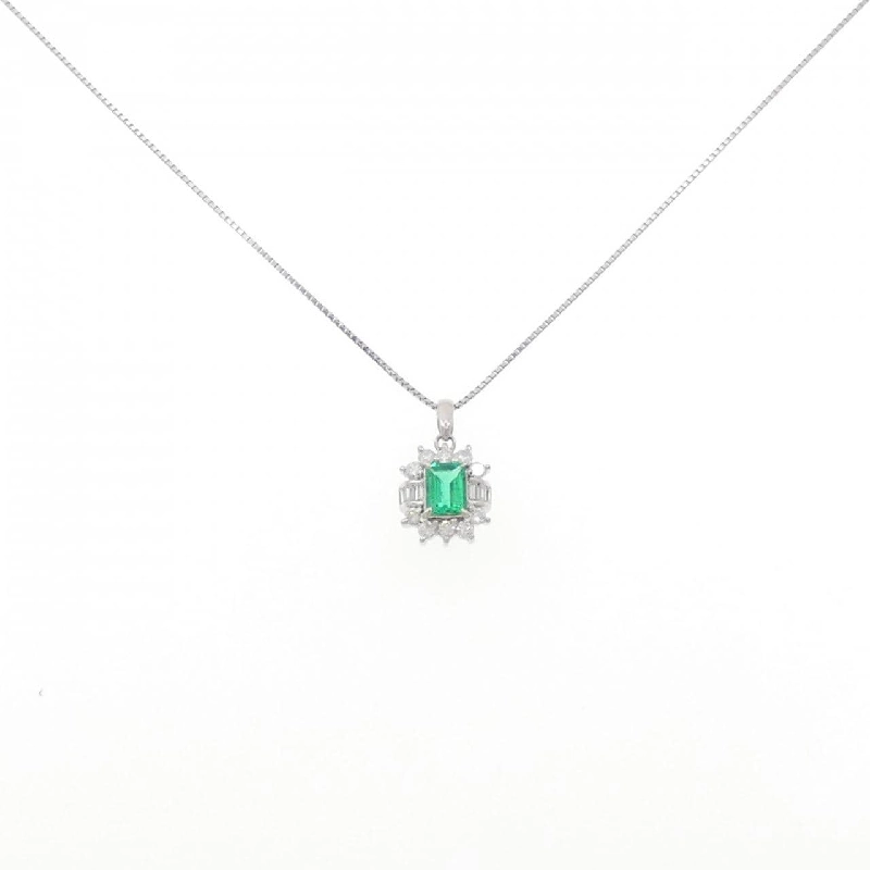 Dây chuyền Emerald PT900/PT850 0.49CT - Hàng hiệu Authentic 858836