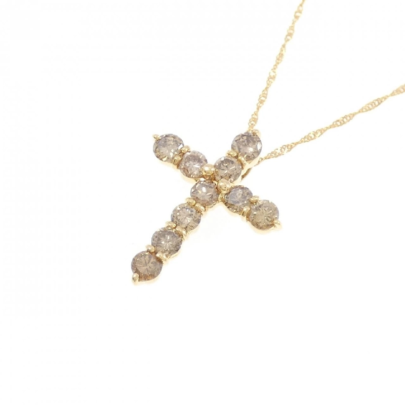 K18YG Dây chuyền kim cương chéo 1.00CT - Hàng hiệu Authentic 859210