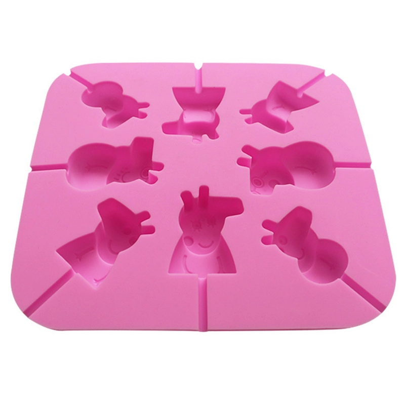 Khuôn silicon làm rau câu, socola, kẹo mút 8 heo con Cute Peppa – Mã số 1056 336196