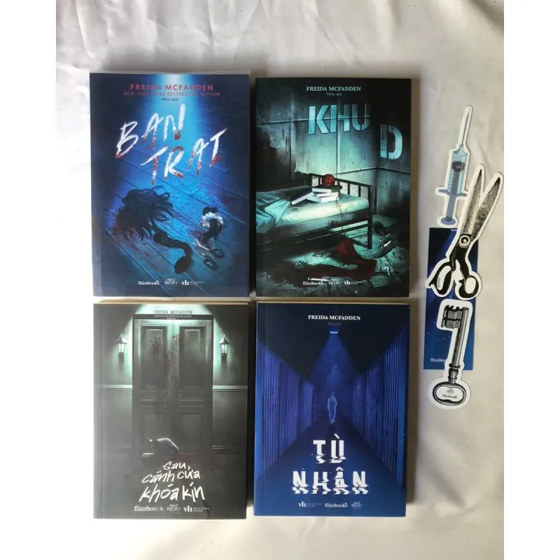 Sách của Freida McFadden: Bạn trai, Khu D, Sau cánh cửa khóa kín, Tù nhân 1002666