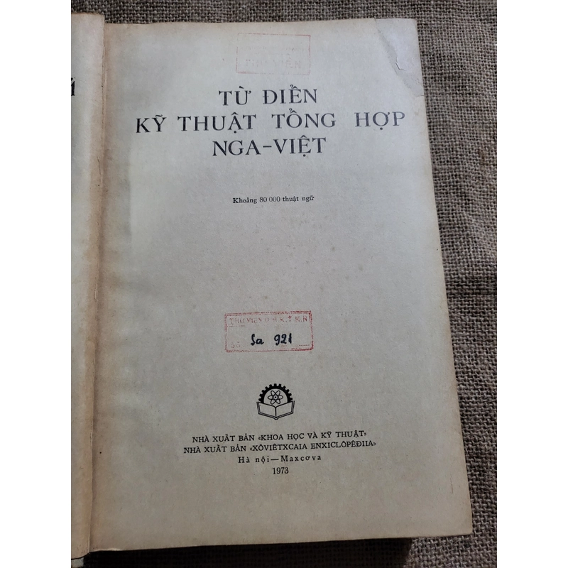 Từ điển kỹ thuật tổng hợp Nga-Việt _ sách khổ lớn, in tại Nga 284588