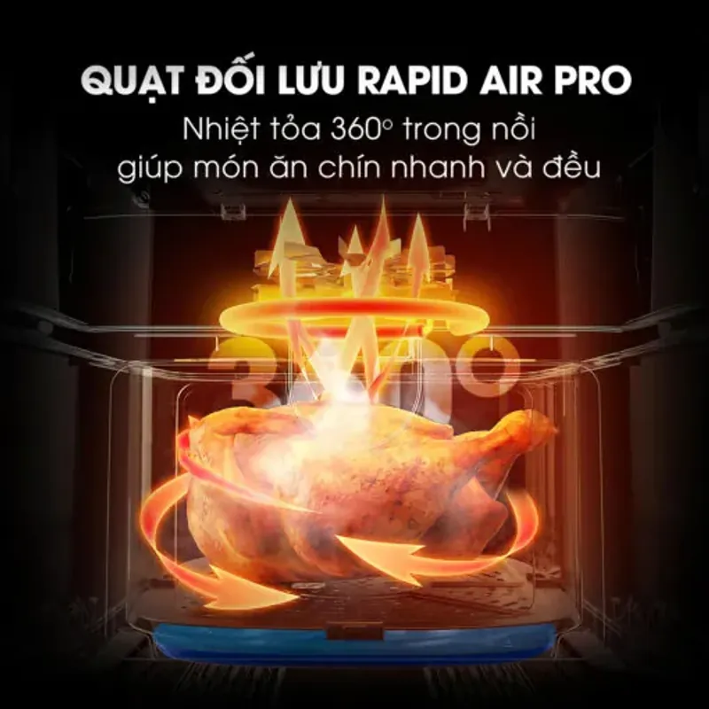 Nồi chiên không dầu KALITE Air Pro, dung tích 12L, công suất 1500W, khoang inox 304 931490