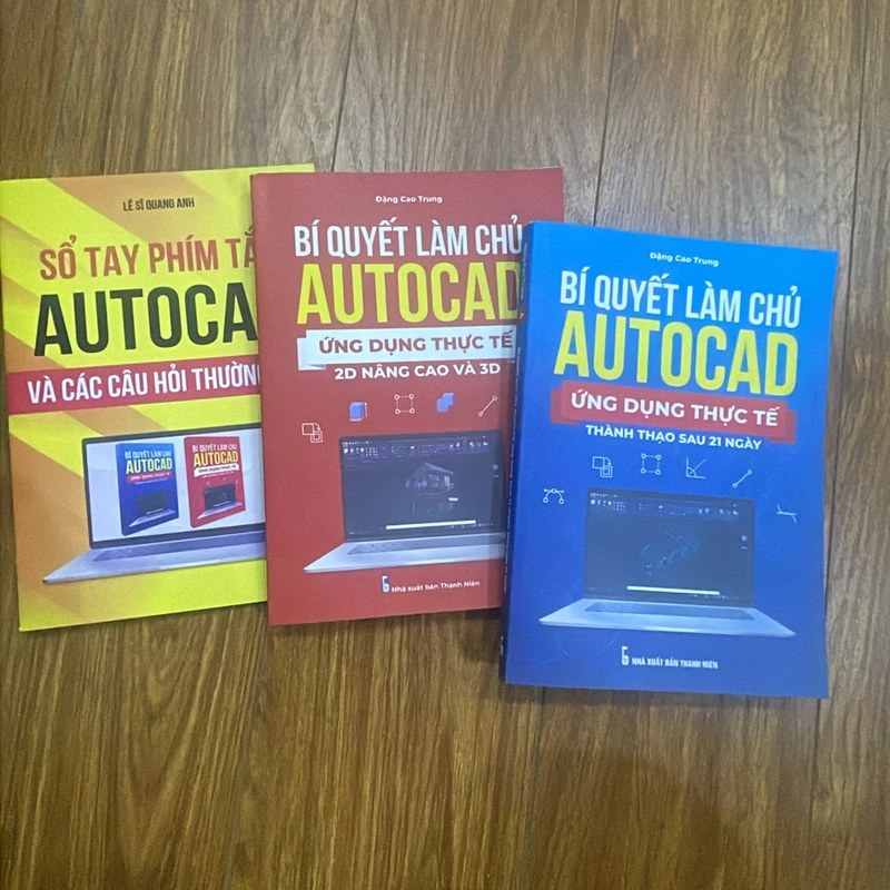 Sách bí quyết làm chủ autocad trong 21 ngày ( 2 quyển +1 quyển phím tắt ) 444770