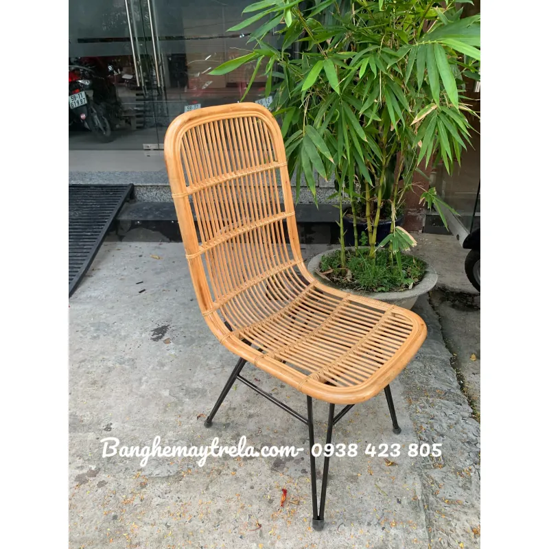 Ghế mây tự nhiên chân sắt giá rẻ 701659
