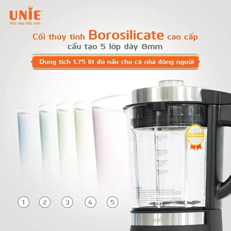 Máy nấu sữa hạt UNIE V3 thiết kế vuông vức hiện đại, dung tích 1,75L 968727