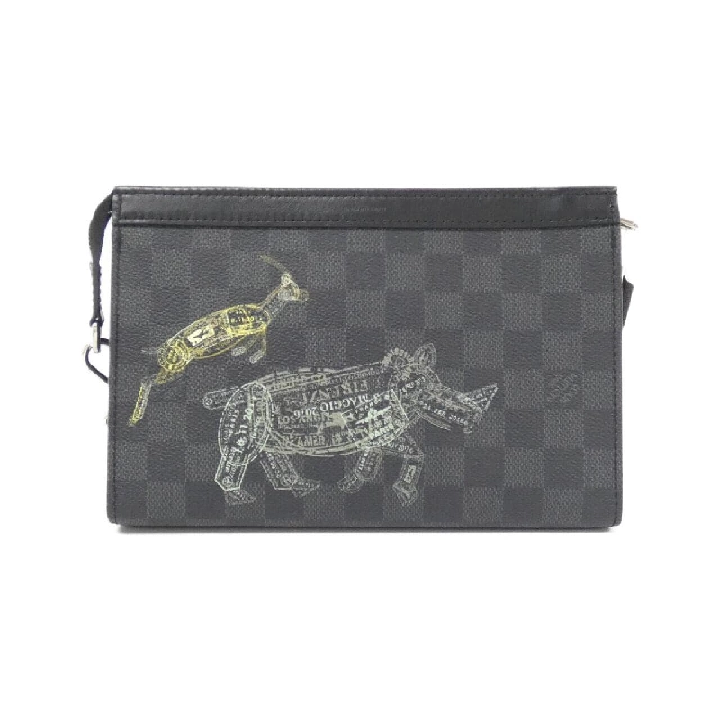 Túi xách đeo vai Louis Vuitton Damier Graphite Stamp Gaston Wearable Wallet N64608 - Hàng hiệu Chính hãng 805476