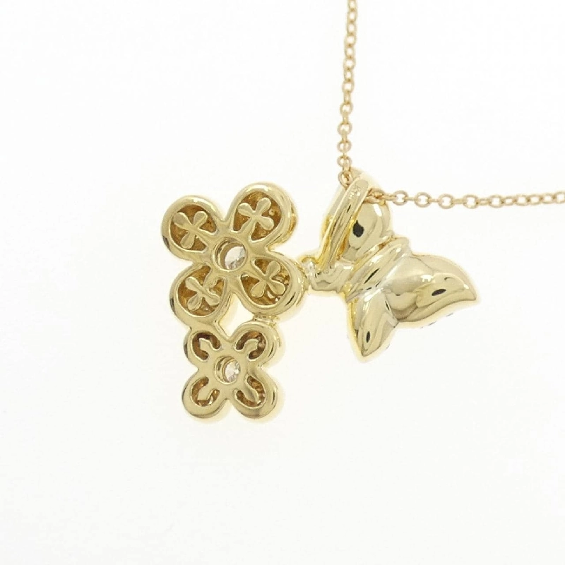 K18YG/K18WG Bướm × Hoa Pave Dây Chuyền Kim Cương 0.45CT - Hàng hiệu Chính hãng 860431