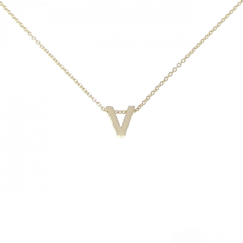 K18YG Chữ cái V Dây chuyền - Hàng hiệu Chính hãng 858979