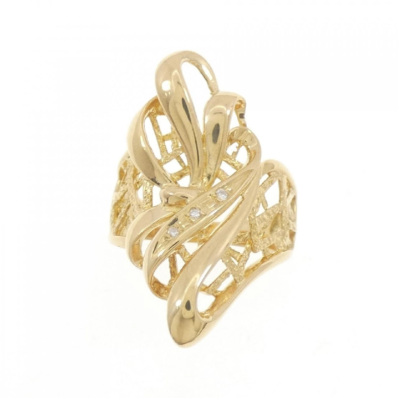 Nhẫn kim cương ba viên K18YG 672135