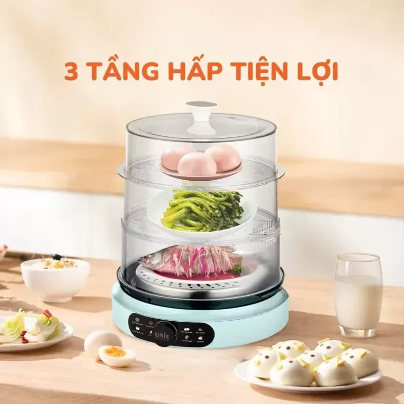 Nồi hấp Unie UE680 dung tích lớn 15L, 3 tầng hấp, gợi ý thời gian hấp 1044009
