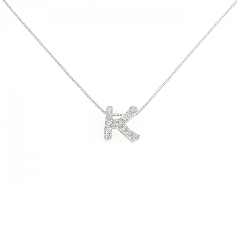 K18WG Chữ cái K Dây chuyền kim cương 0.08CT - Hàng hiệu Chính hãng 857807