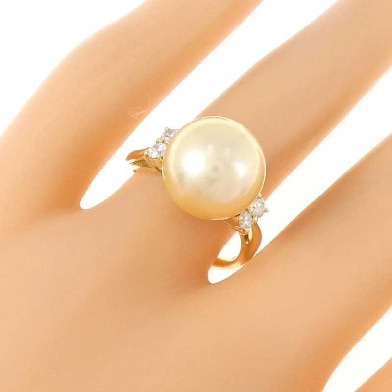 Nhẫn ngọc trai trắng K18YG 11.4mm - Hàng hiệu Authentic 853636