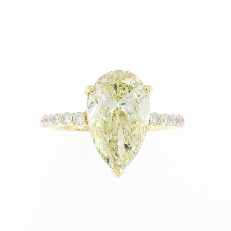 Nhẫn kim cương K18YG 3.003CT LY SI2 hình giọt nước - Hàng hiệu Authentic 872887