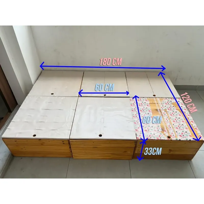 Giường kết hợp thùng để đồ - Gỗ thông pallet 1017813
