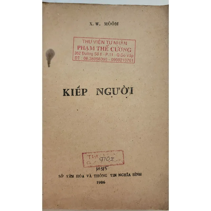 William Somerset Maugham, tiểu thuyết KIẾP NGƯỜI 705065