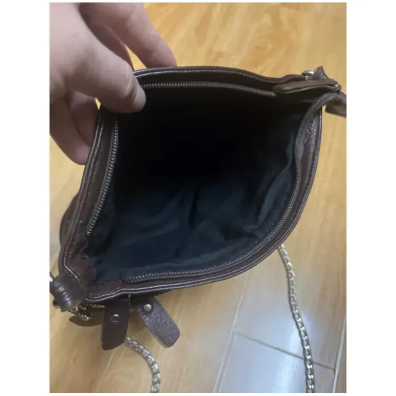 Túi nữ size 20/23*21*8 da thật dây đeo kim loại 2hand 925653