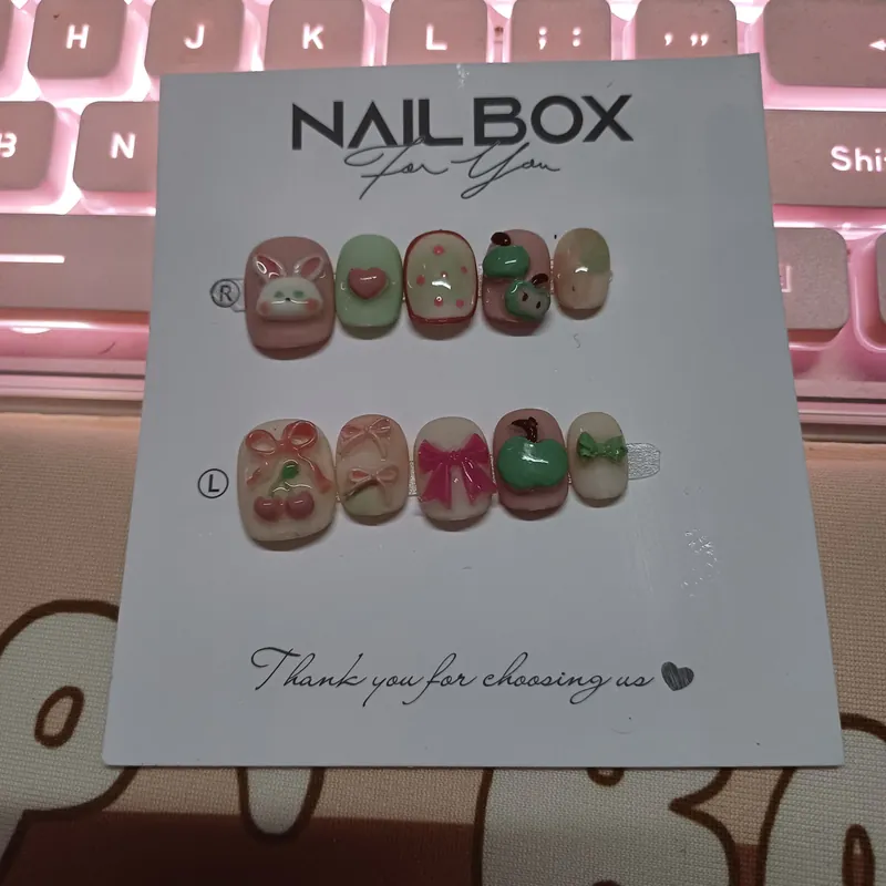 Nailbox Mẫu Thỏ Cherry Mới, Nailbox Thiết Kế, Nailbox Nặn Nổi 560524