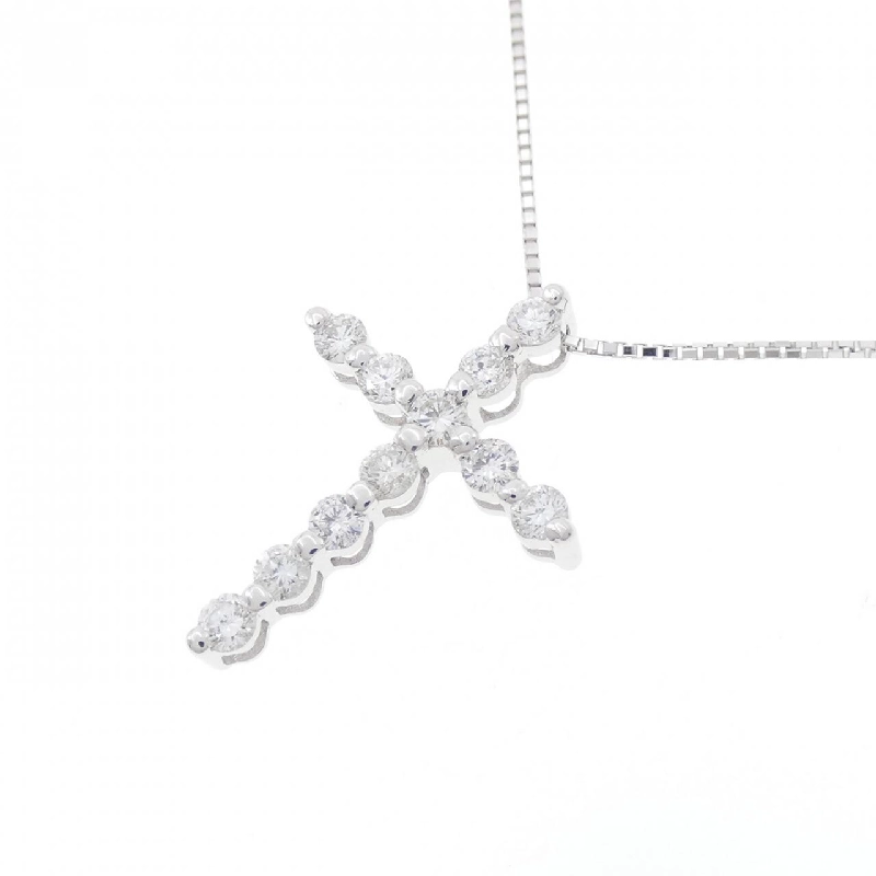 K18WG Dây chuyền kim cương chéo 0.5CT - Hàng hiệu Chính hãng 862048