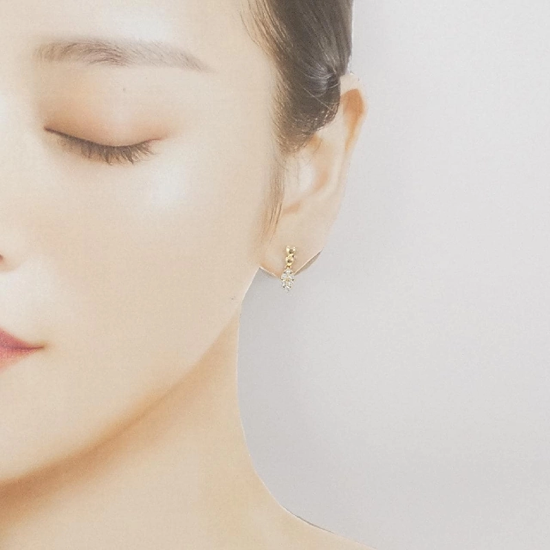 K18YG Bông tai Kim cương Hình trái tim - Hàng hiệu Chính hãng 868951