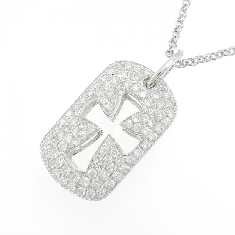 K18WG Dây chuyền kim cương chéo 1.12CT - Hàng hiệu Authentic 860076