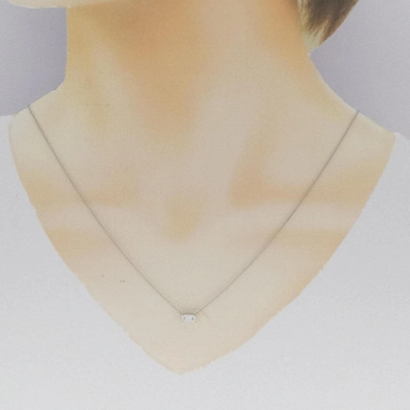 Dây chuyền kim cương PT 0.407CT E VVS2 cắt hình Emerald - Hàng hiệu Chính hãng 880473