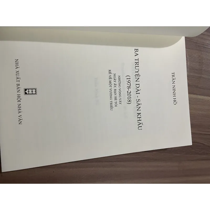 Trần Ninh Hồ - Truyện dài Sân khấu 1978-2018 - chữ ký tác giả  696962