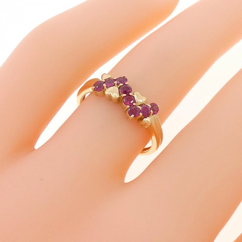 Nhẫn ruby K18YG hình trái tim 668596