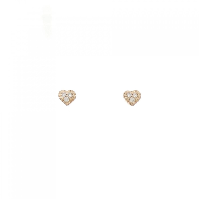 K18PG Bông tai hình trái tim kim cương 0.04CT - Hàng hiệu Chính hãng 870229