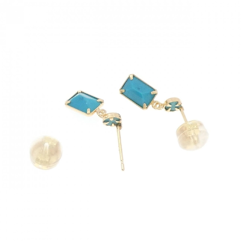 K18YG Bông tai ngọc lam - Hàng hiệu Authentic 875779