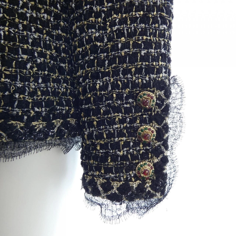 Jacket không cổ CHANEL P37210V26939 632515