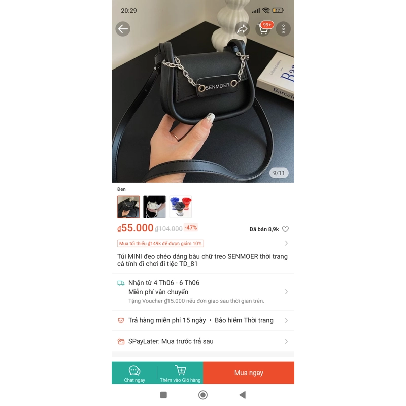 Túi đeo chéo đen 464300