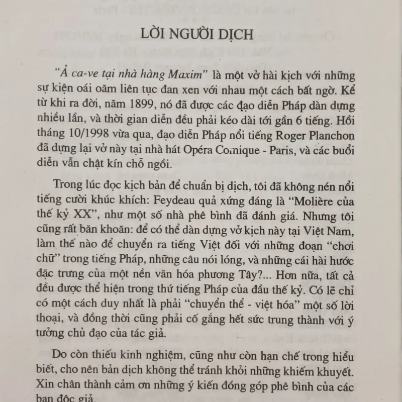 Ả cave nhà hàng Maxim (Feydeau) 957674