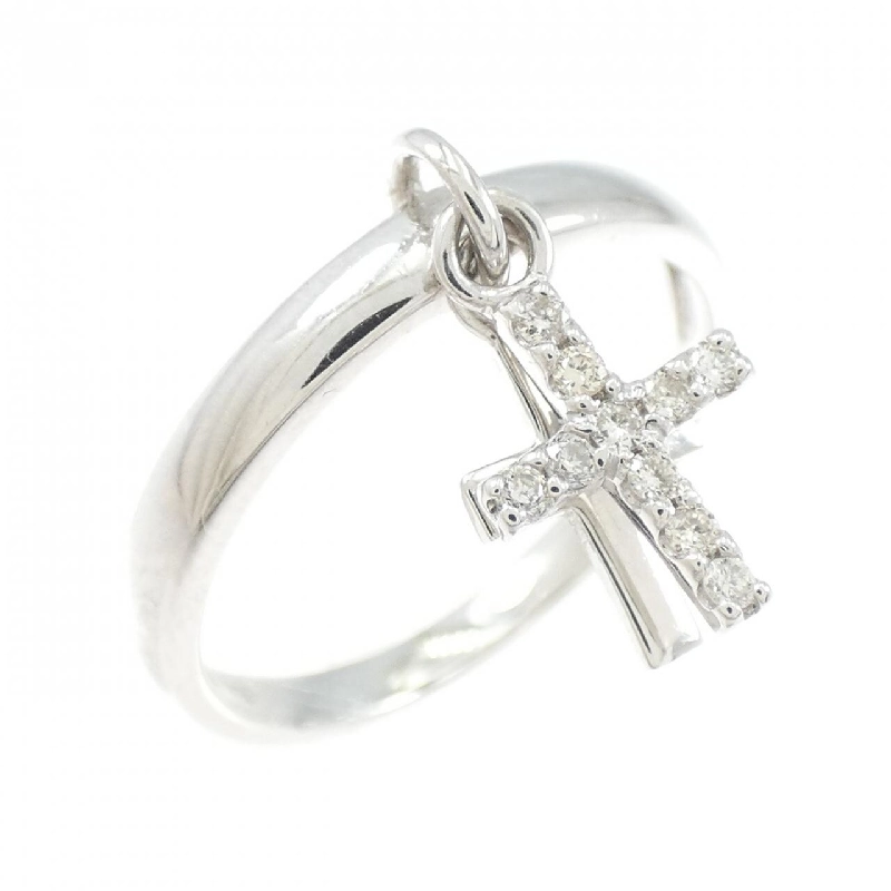 Nhẫn kim cương K18WG chéo 0.08CT - Hàng hiệu chính hãng 853205