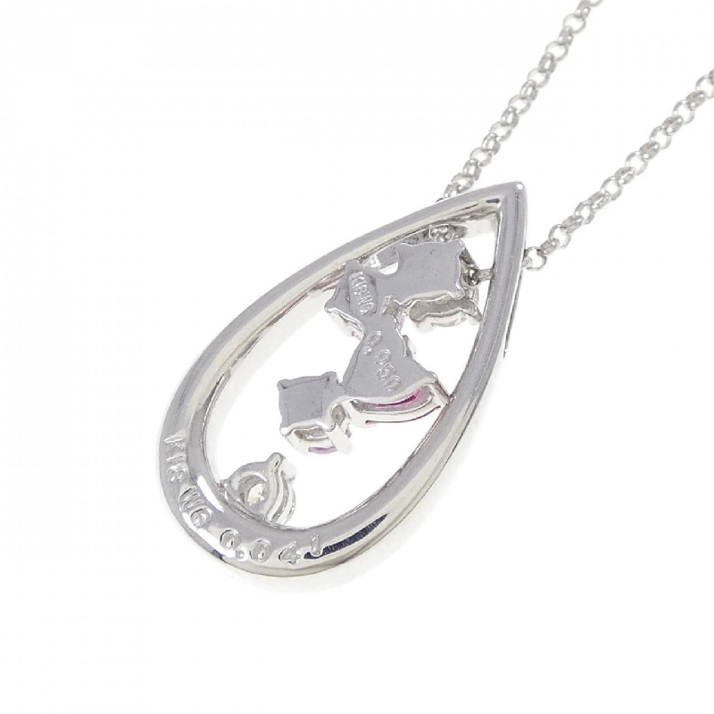 K18WG 2WAY Đá màu Dây chuyền - Hàng hiệu Chính hãng 859124