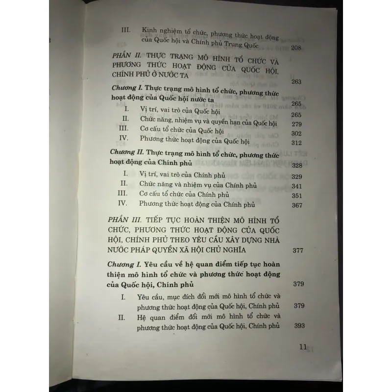 Mô hình tổ chức và phương thức hoạt động của quốc hội, chính phủ  723044