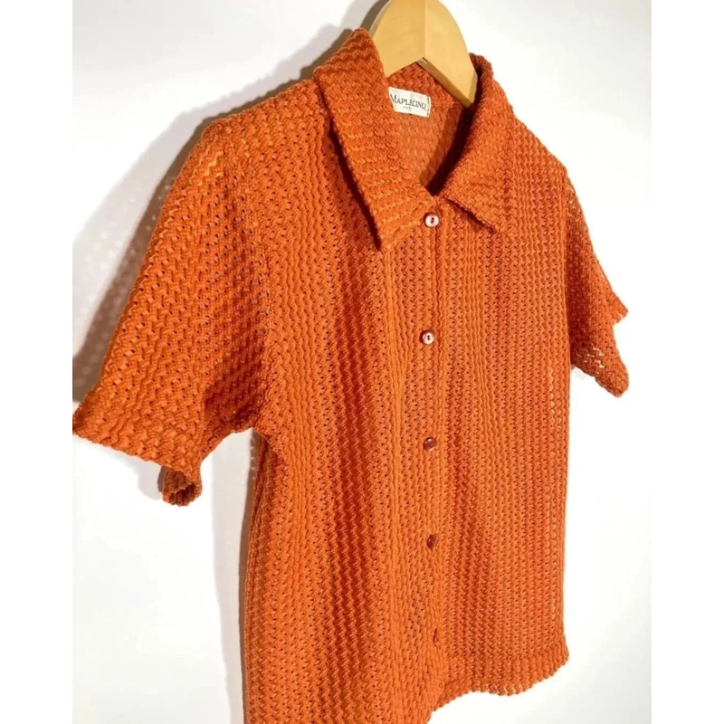 Áo Polo Mongtoghi Nhật Cài Khuy Nhà Maplecinq , chất len móc Size S  444340