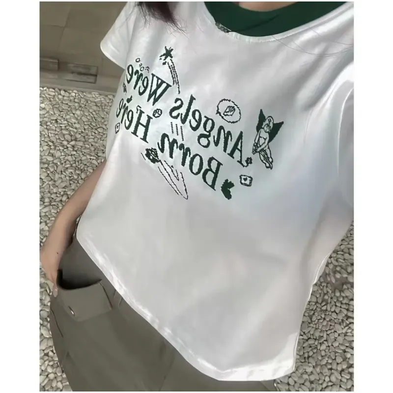 ÁO THUN BABY TEE FORM FIT ANGEL WERE BORN SIZE L 792378