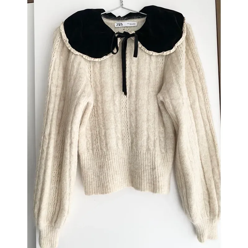 MỚI 98% *** ÁO LEN ZARA CỔ TRÒN TAY BỒNG* ~GIÁ HÃNG 500K *SIZE S* TẶNG QUÀ 0Đ FREESHIP 591515