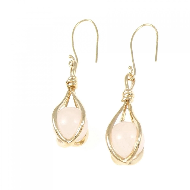 K18YG Bông tai đá hồng - Hàng hiệu Chính hãng 867968