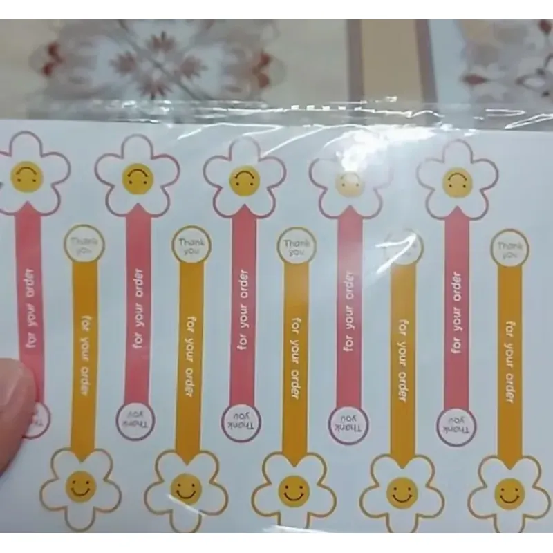 Set 100 Nhãn Dán Dài In Chữ thank you Màu Đen 592820