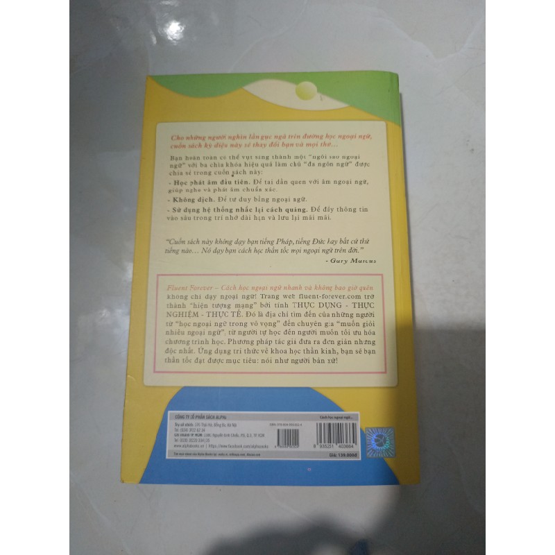 Sách Fluent forever - cách học ngoại ngữ nhanh và không bao giờ quên, còn tốt 80% 67727